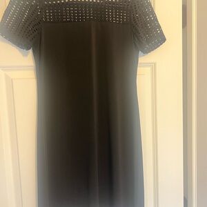 Elegant Black Dress with Crochet Detail